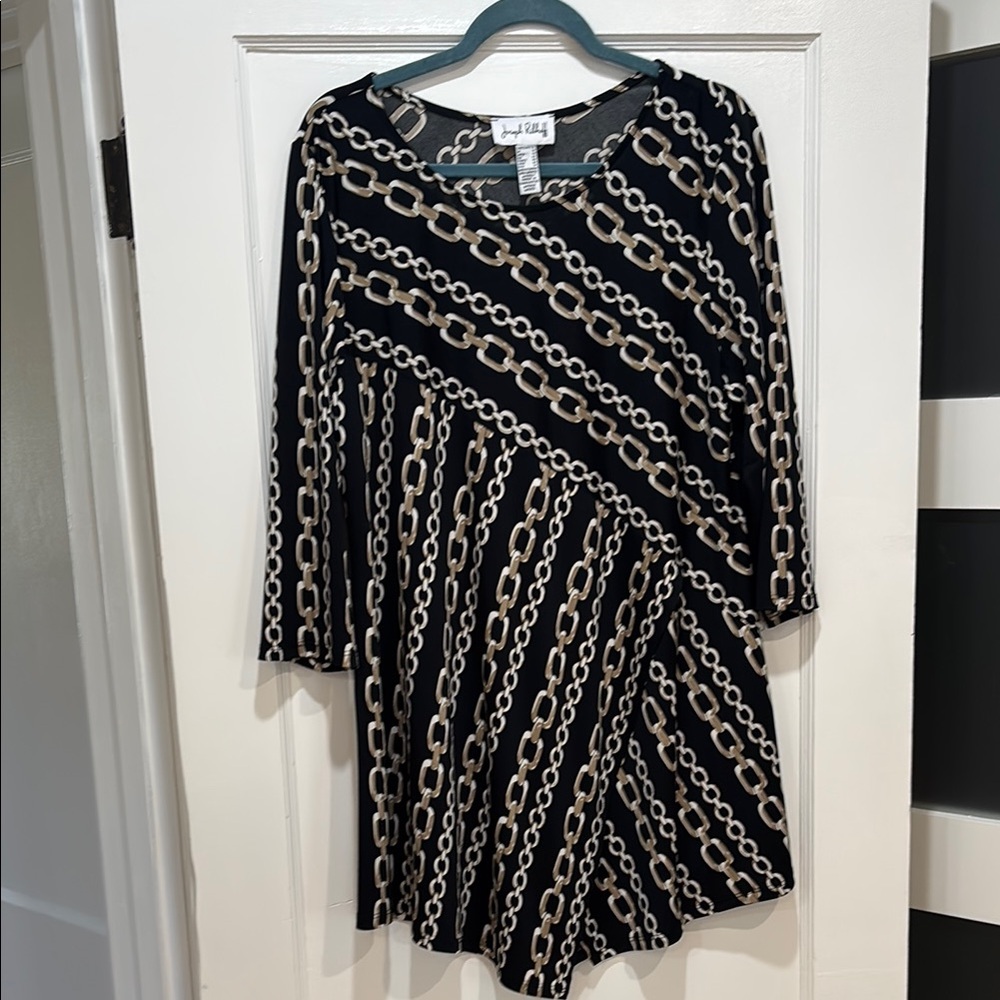 Chain Print Black long tunic
